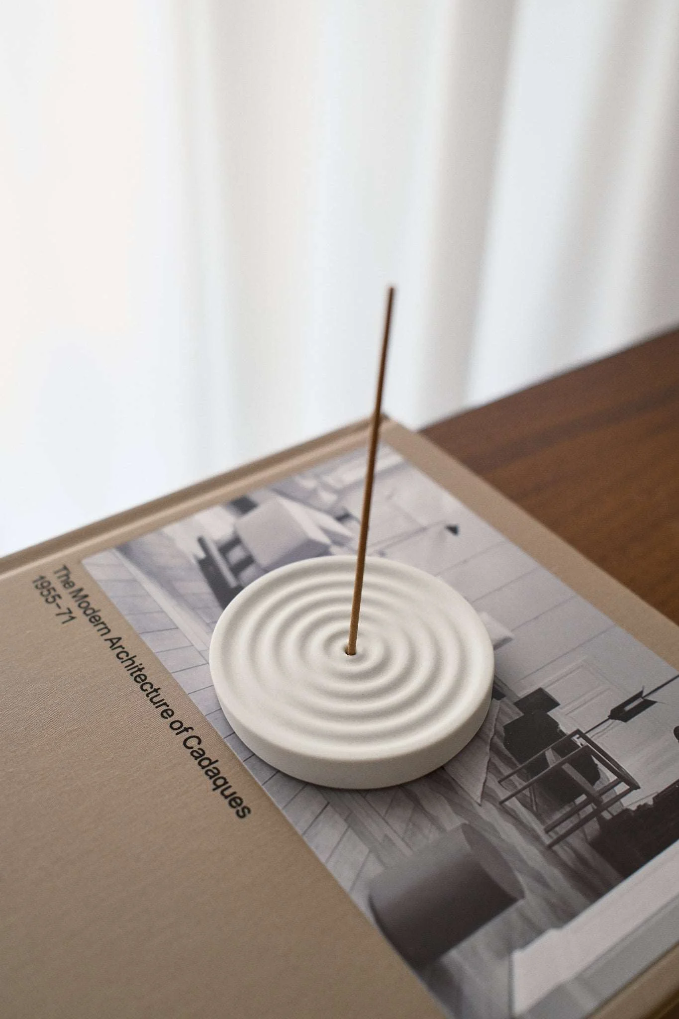 Concrete Incense Holder - Ripple (Grey/White) - Image 6